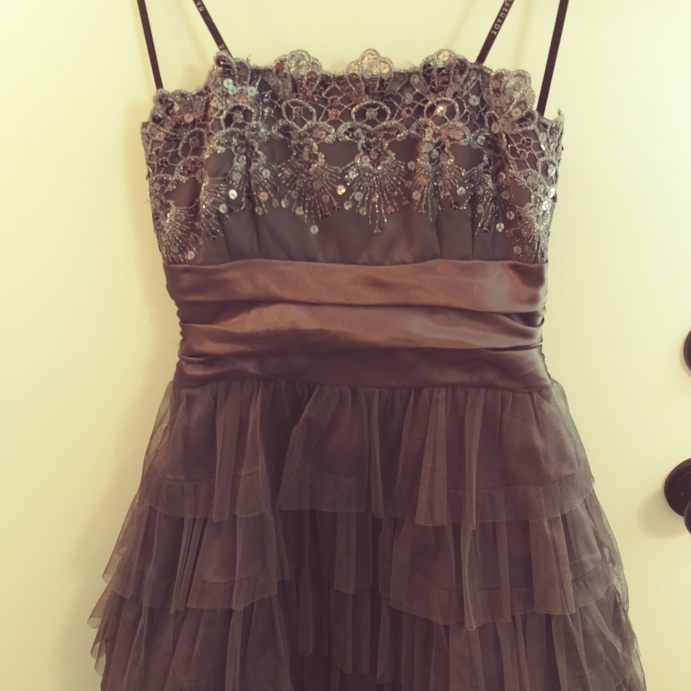 Masquerade Grey sparkle party mini dress SIZE 7/8